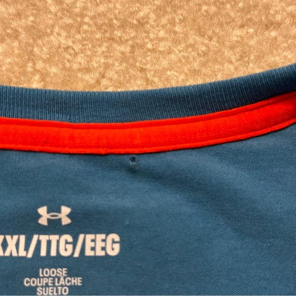 NEW Under Armour Shirt Mens 2XL XXL Blue Project Rock Veterans Day By Sea - FLAW - Picture 12 of 12